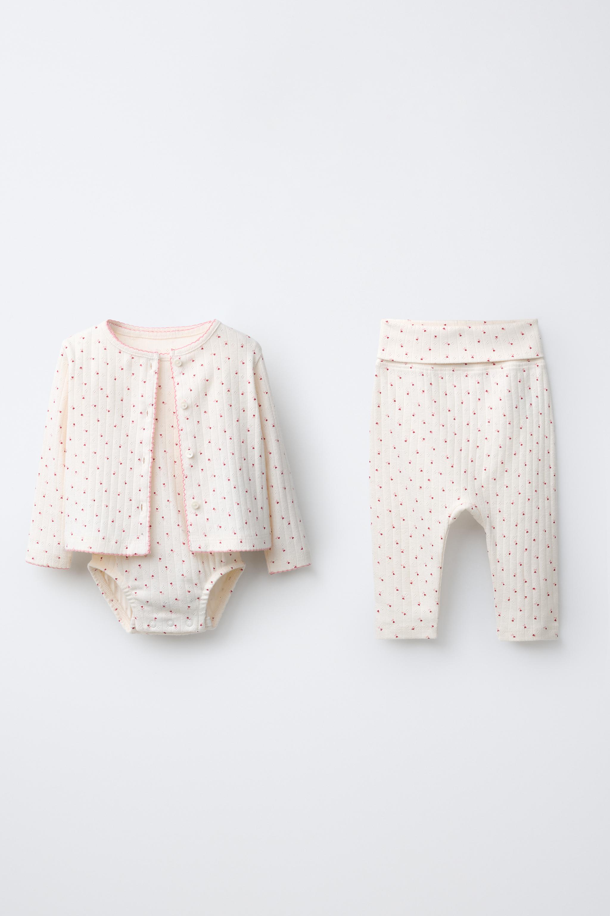 HEART PRINT JACKET, BODYSUIT, AND LEGGINGS SET